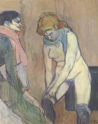 Henri de toulouse-lautrec Woman Pulling up her stocking (san22) China oil painting art